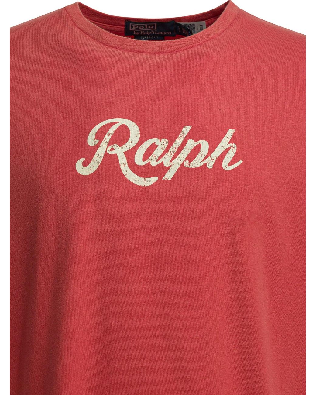 Polo Ralph Lauren Red Logo Printed Crewneck T-Shirt for men