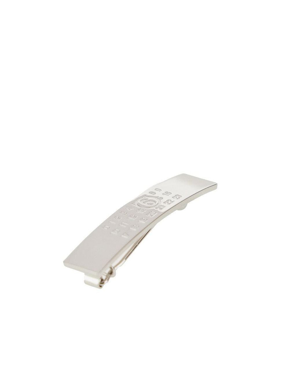 MM6 by Maison Margiela White Engraved Logo Hair Clip