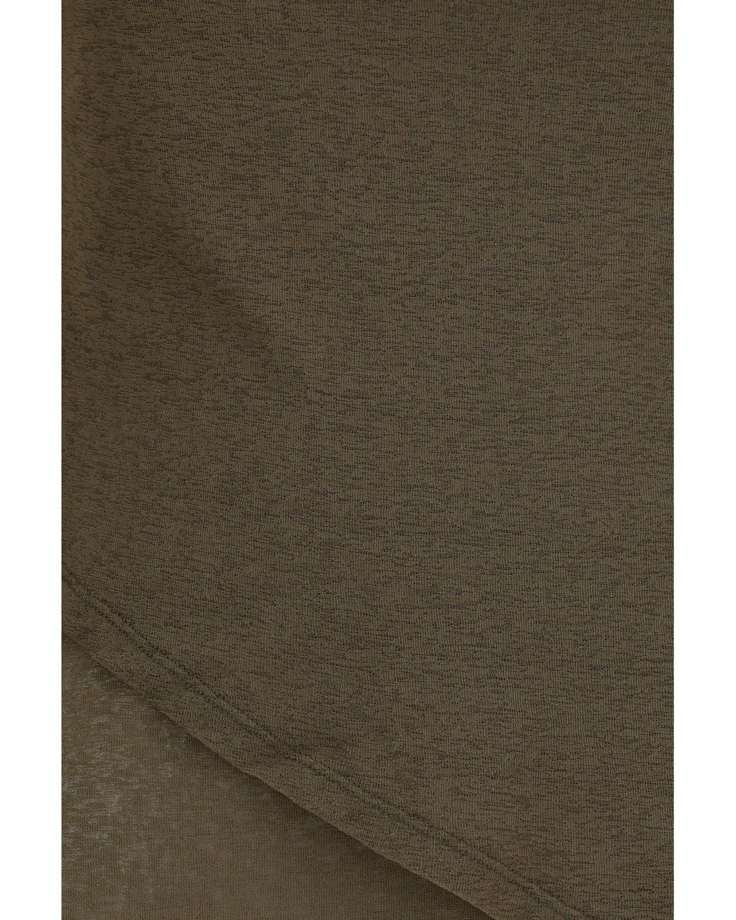 Ganni Green Asymmetrical Knot Top Military