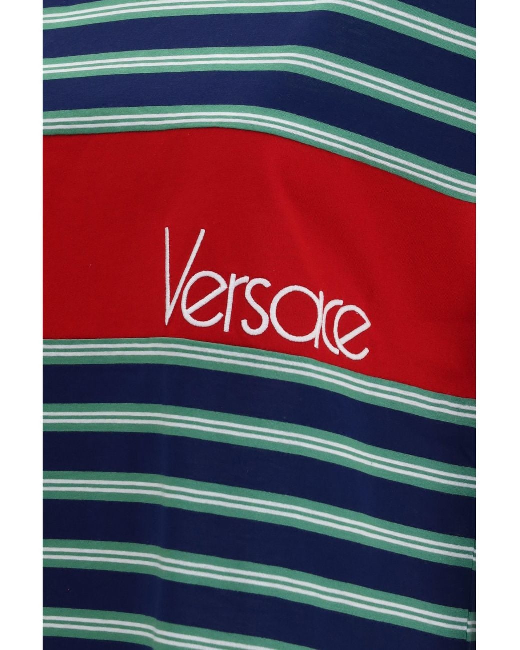 Versace Red T-Shirt Striped Cotton