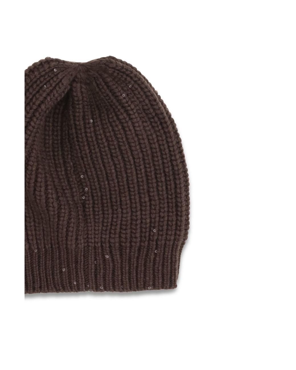Brunello Cucinelli Brown Cashmere Beanie Hat Silk; Kashmir/Capra Hircus E Hairbands