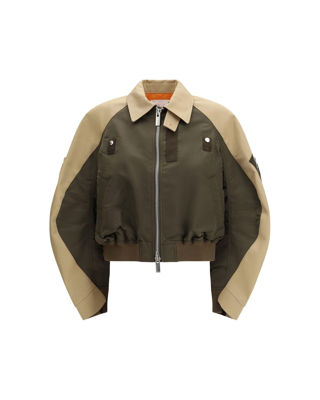 Sacai Metallic Cotton And Nylon Bomber Jacke