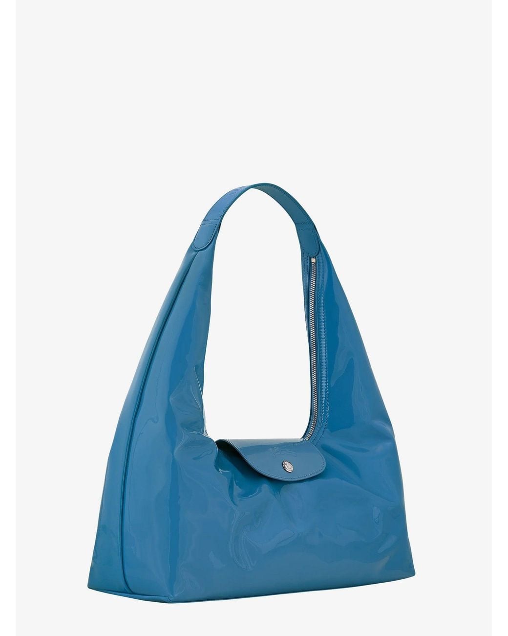 Longchamp Blue Le Pliage Xtra Patent Leather Shoulder Bag