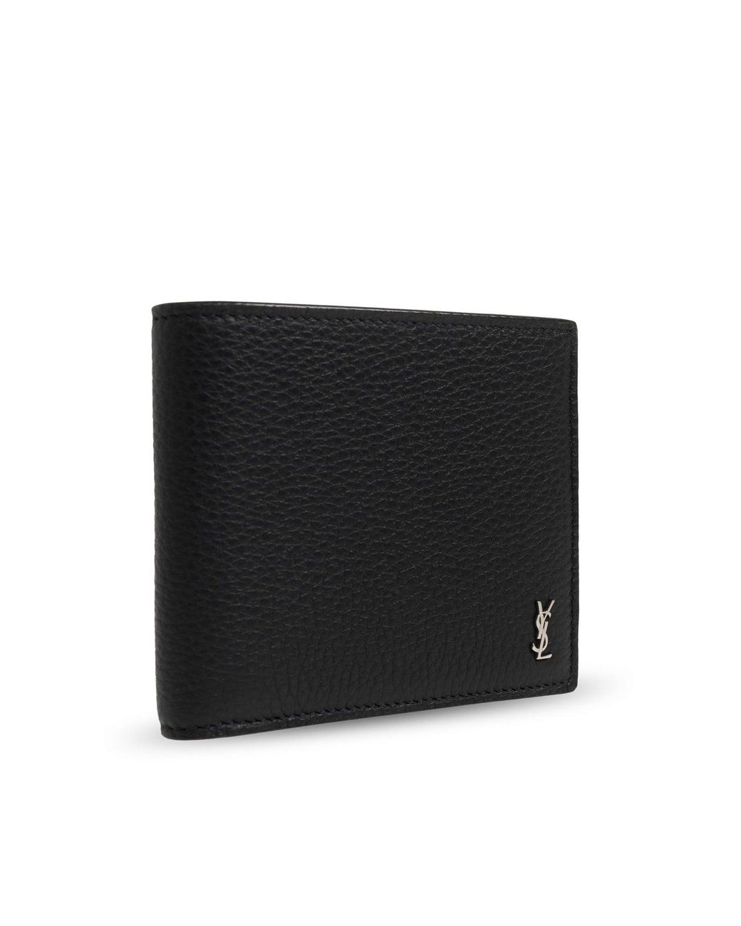 Saint Laurent Black Tiny Cassandre Wallet for men