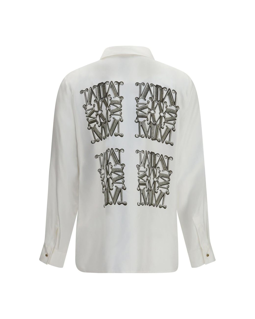 Max Mara White Printed Silk Twill Shirt