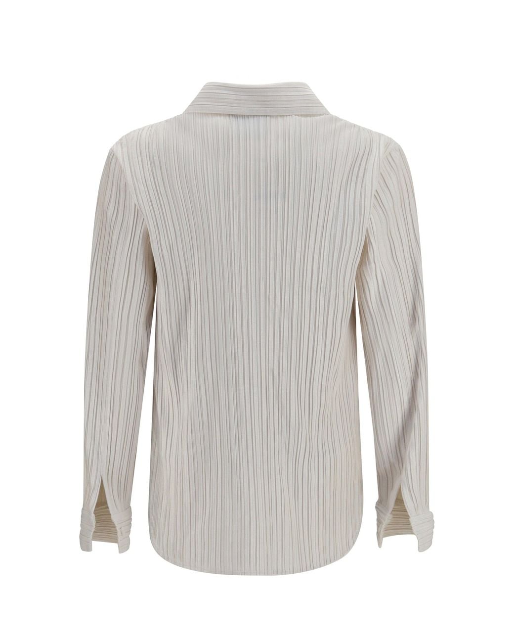 GONGDID DESIGN Gray Fine Striped Velvet-Like Shirt Off