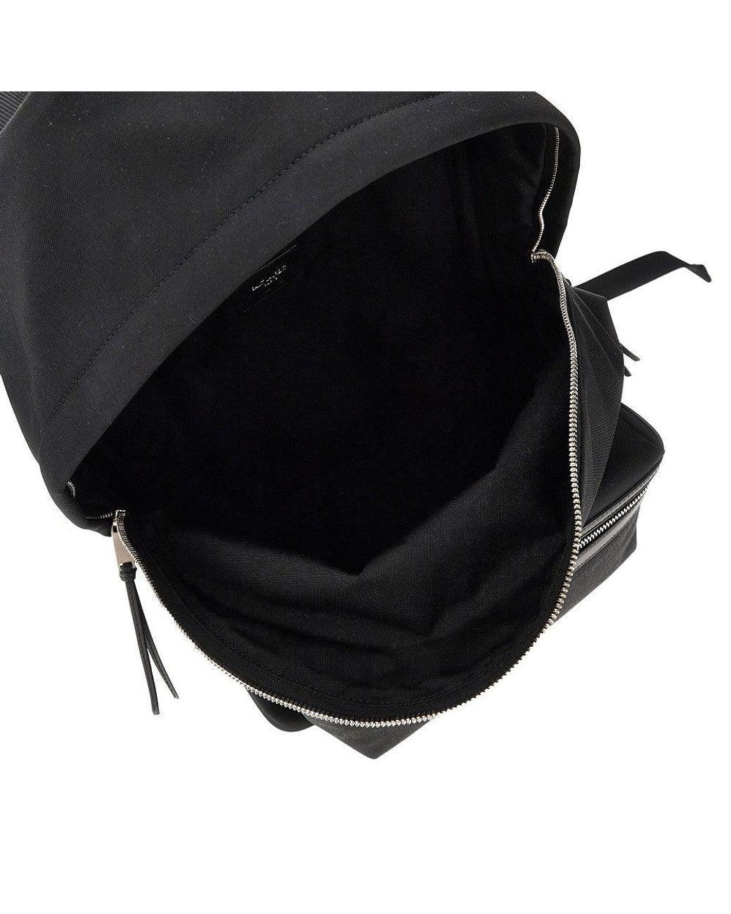 Saint Laurent Black 'City' Canvas Backpack With Leather Details for men
