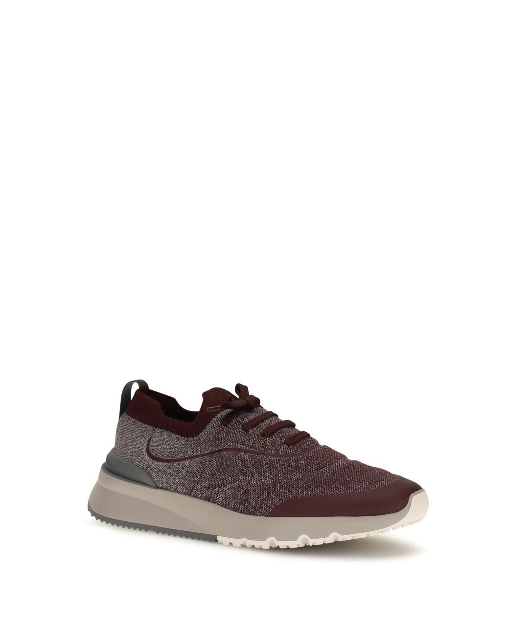 Brunello Cucinelli Brown Techno Cotton Knit Sneakers Runners for men