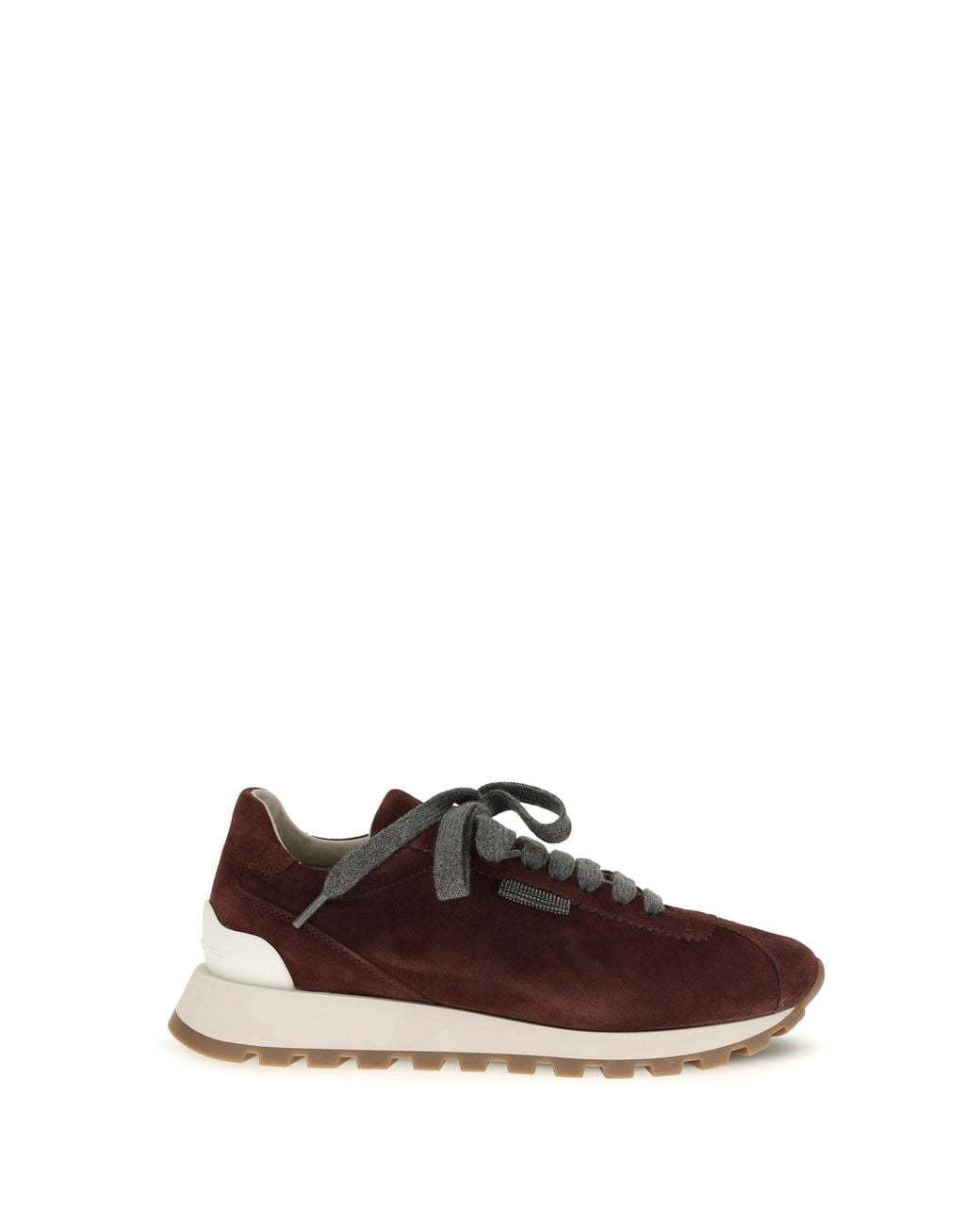 Brunello Cucinelli Brown Runner Sneakers Dark Ruby