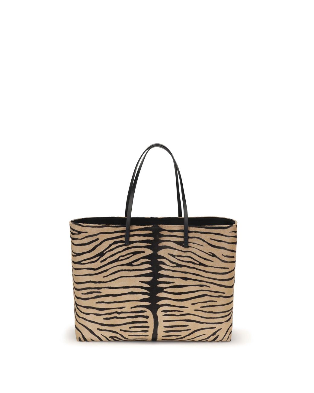 Fendi White Roll Medium Shopping Bag Nero+Naturale