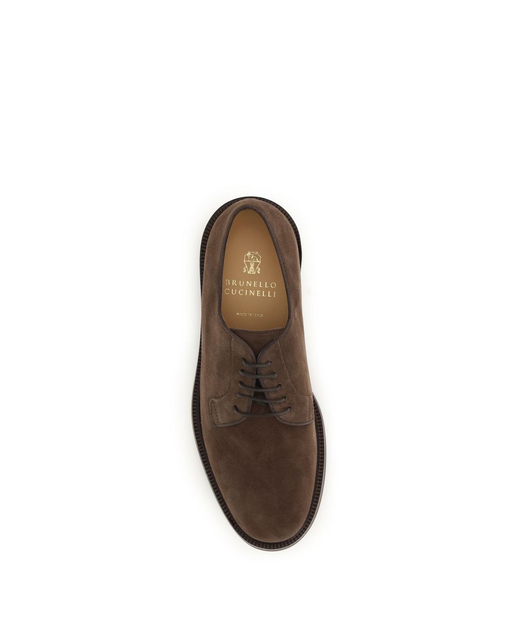 Brunello Cucinelli Brown Suede Lace-Up Shoes Mushroom for men