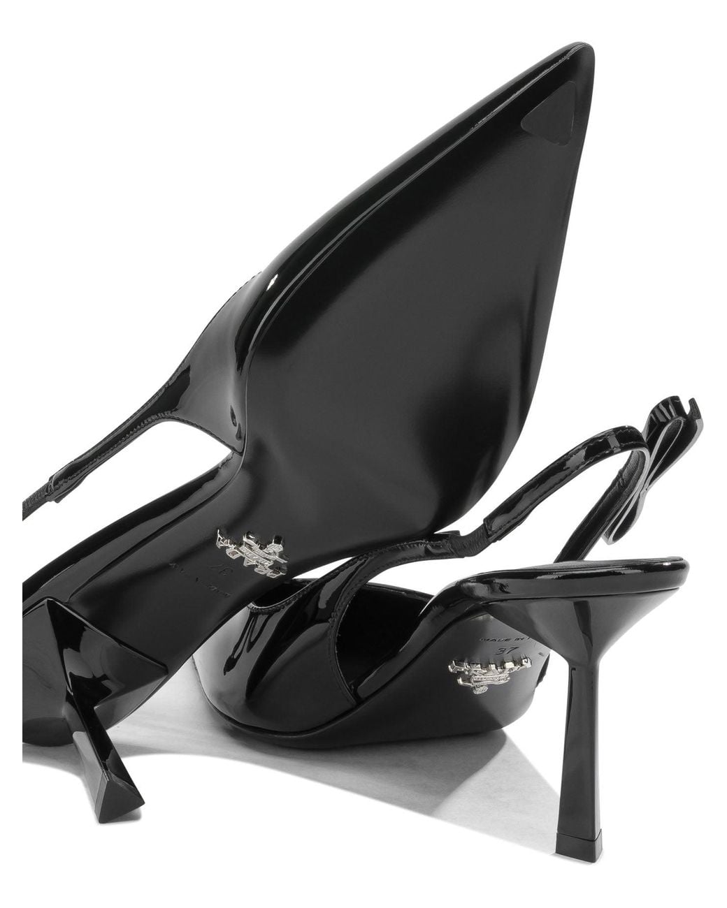 Prada Black Patent Leather Slingback
