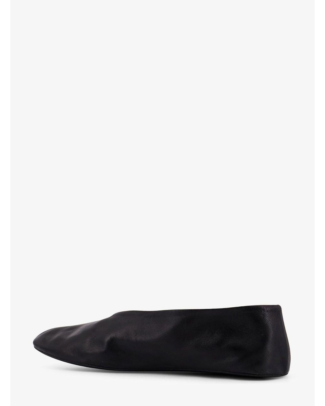 The Row White Stella Slipper Leather Ballerinas