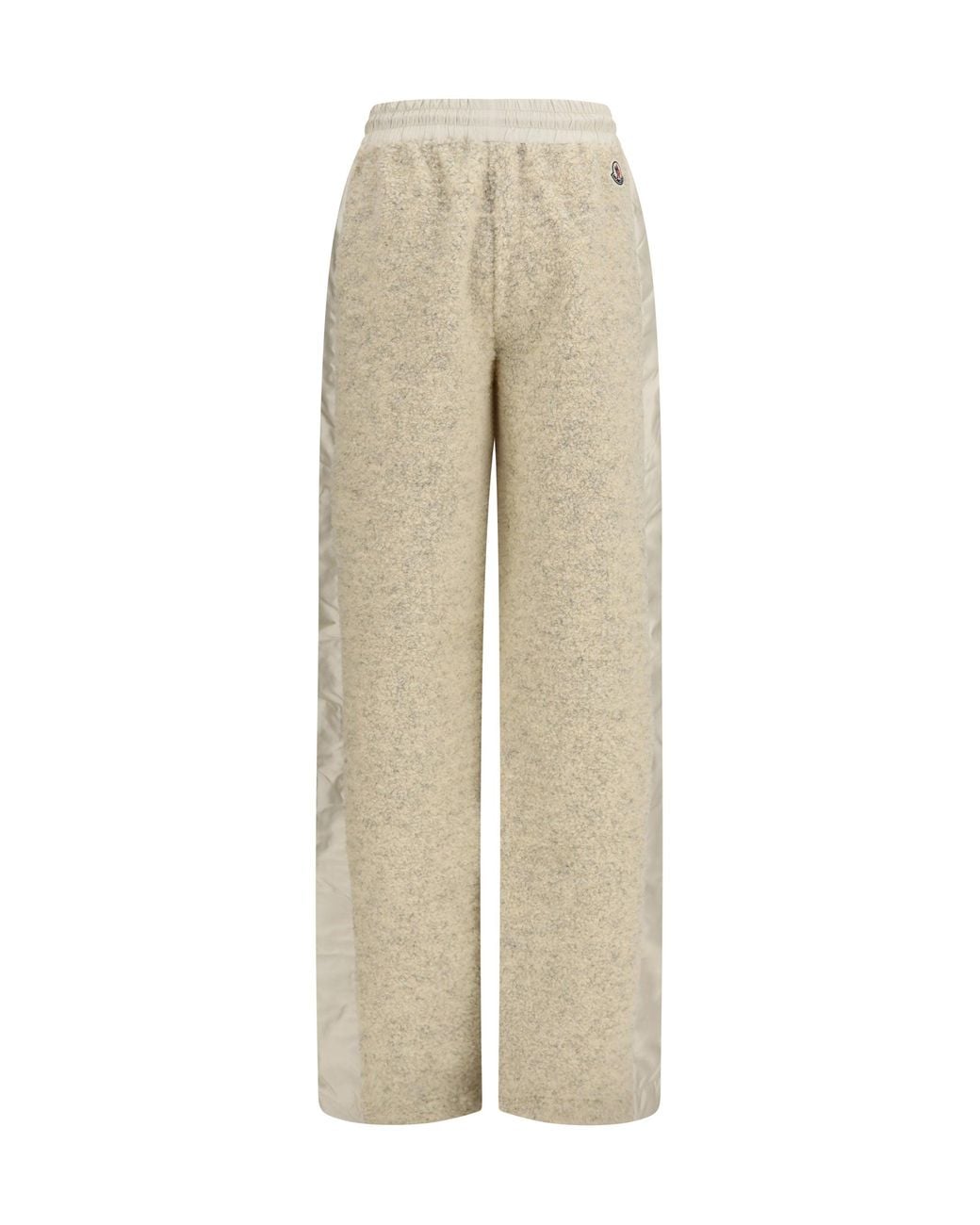 Moncler Natural Teddy-Effect Fleece Sweatpants Open