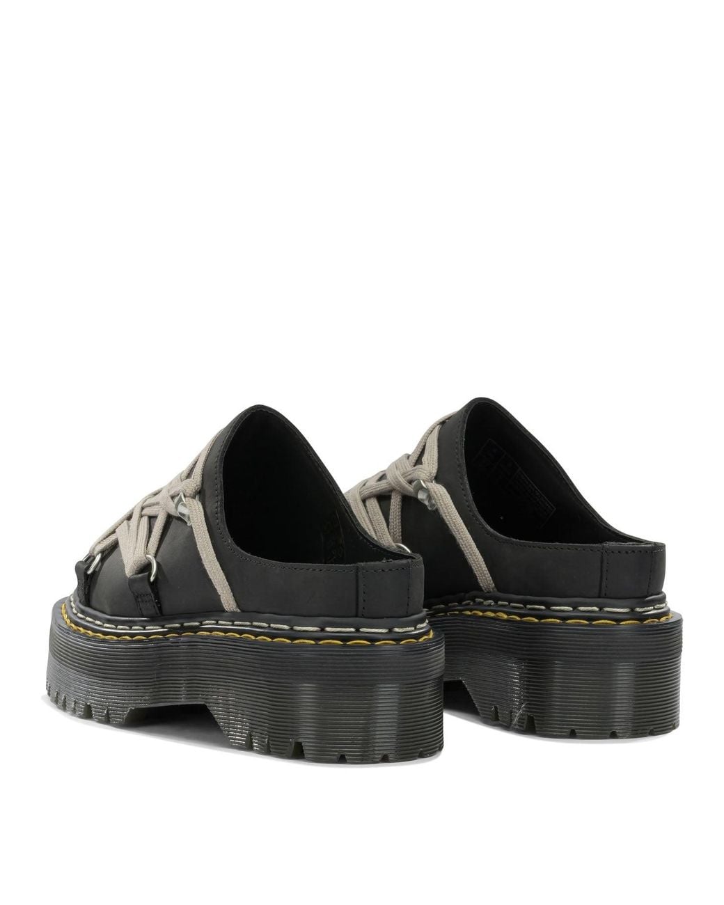 Rick Owens Black X Dr. Martens Quad Sole Megalace Mules