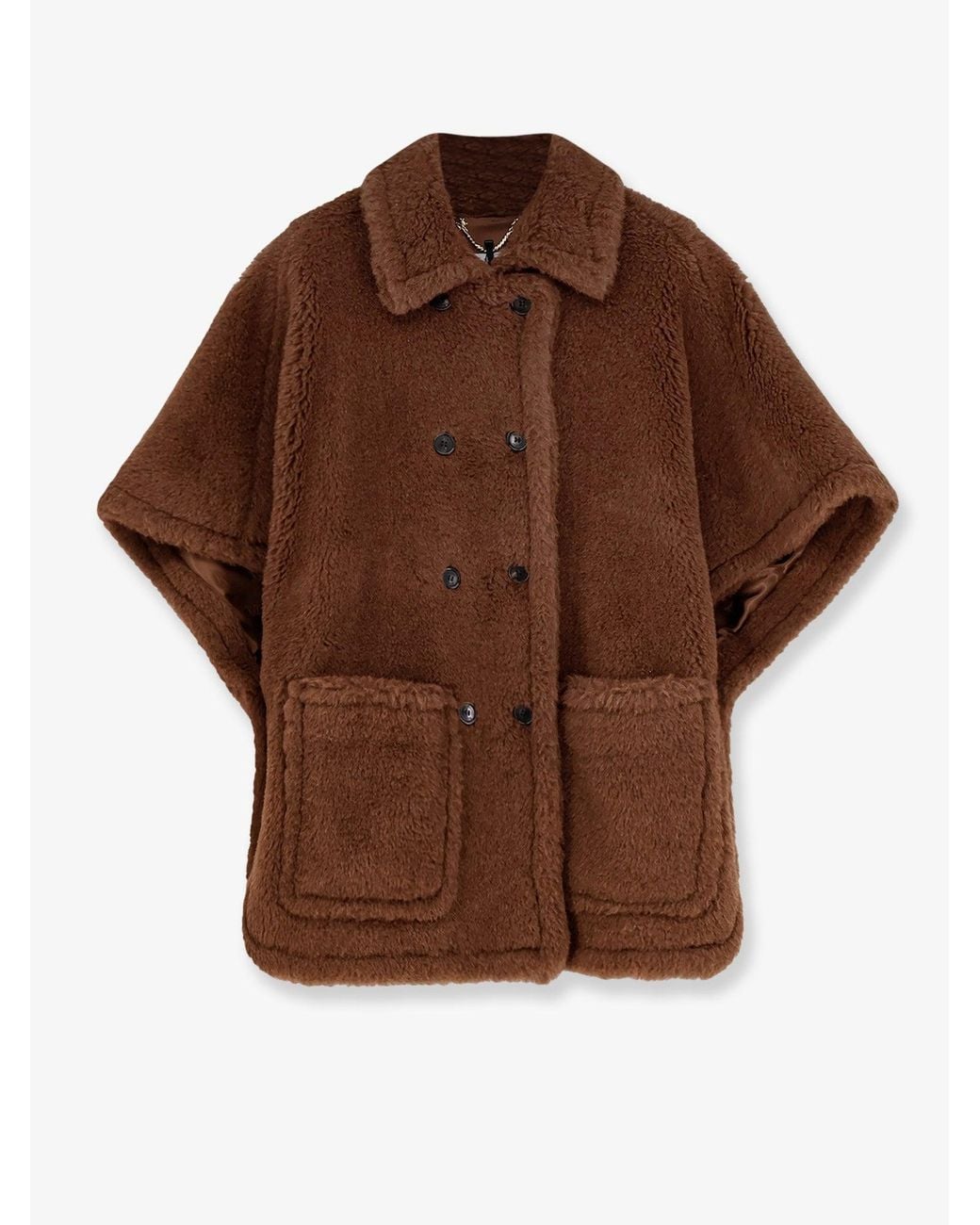 Max Mara Brown Mxacavallo Alpaca, Cashmere And Silk Cape