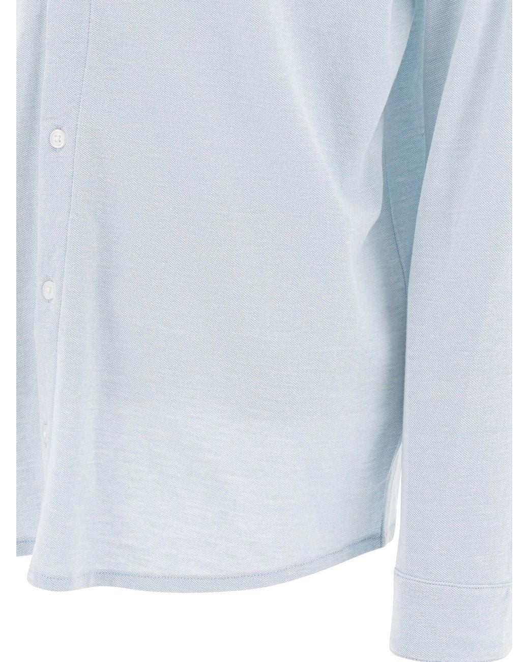 Vince White Cotton Pique Shirt for men