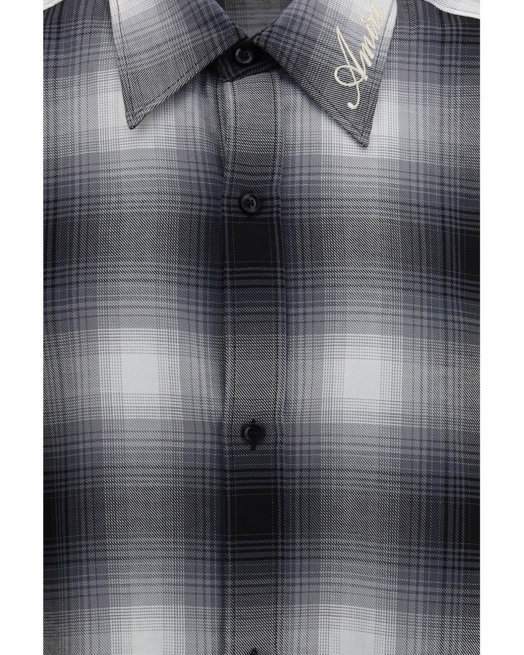 Amiri Gray Oversized Flannel Shirt for men