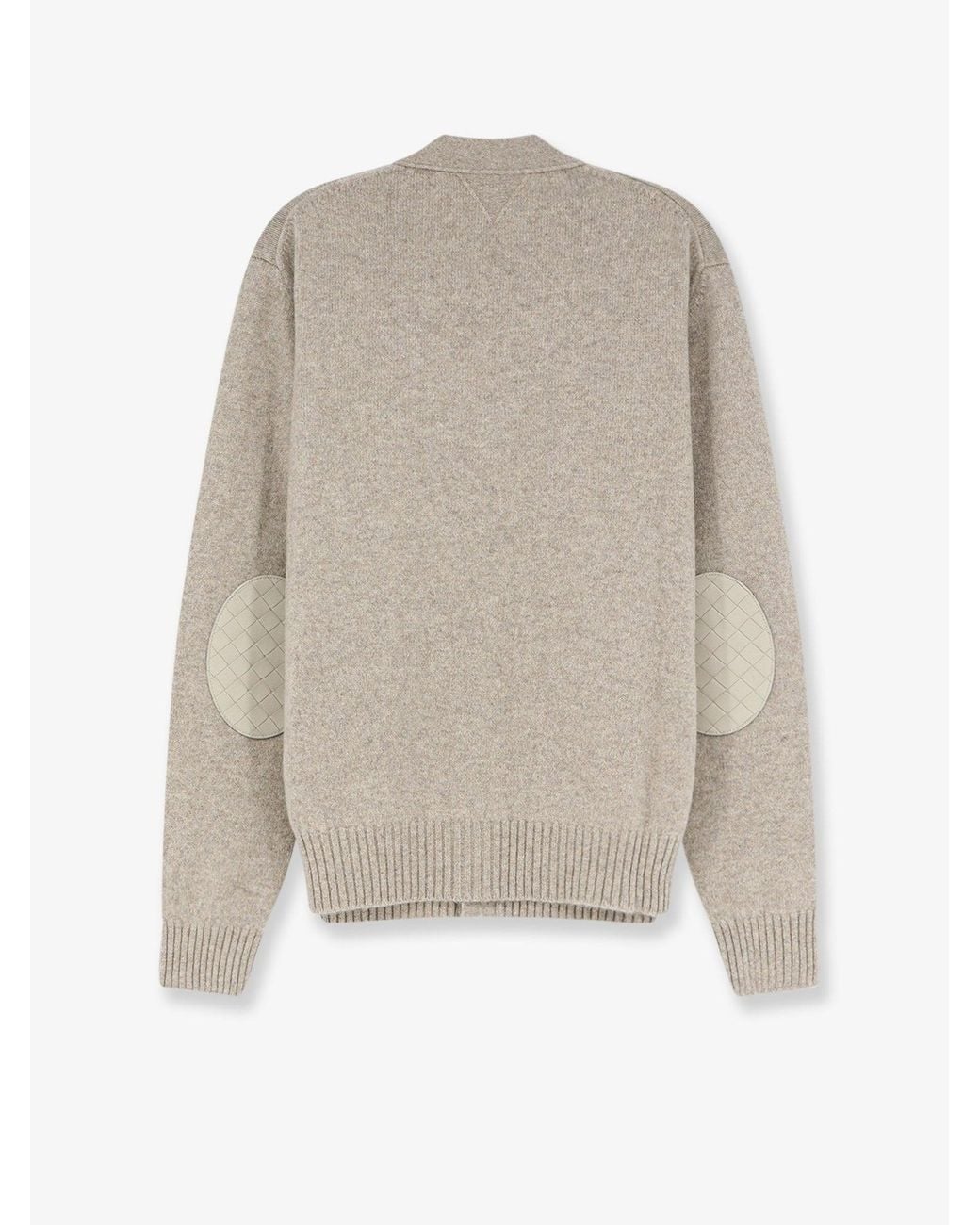 Bottega Veneta White Cashmere Blend Cardigan With Intreccio Patch for men