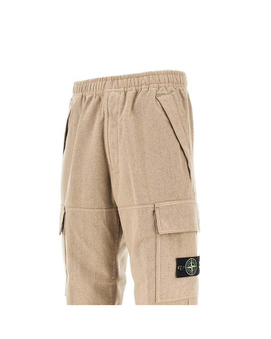 Stone Island Natural Wool-Blend Cargo Pants for men