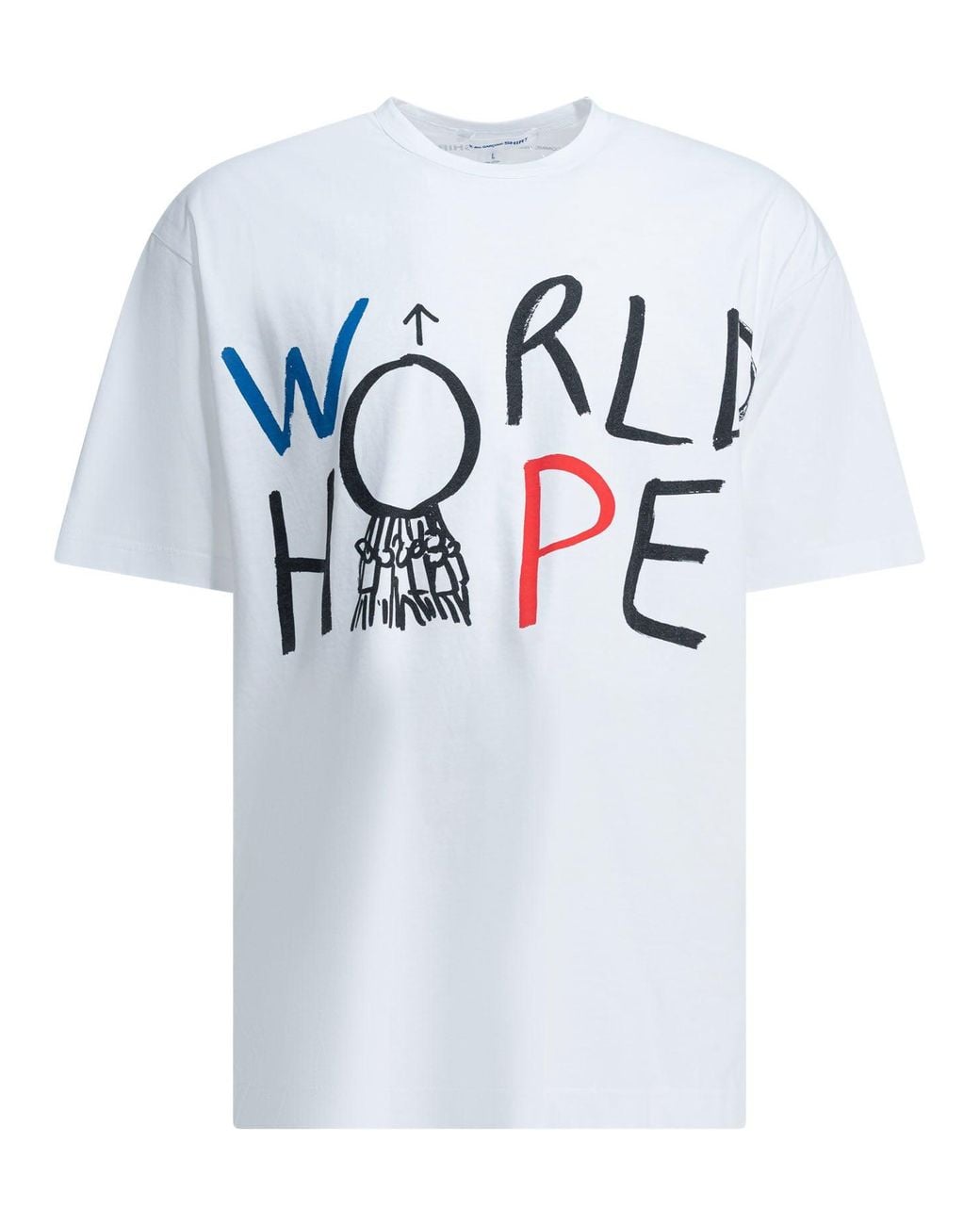 Comme des Garçons Blue Shirt Crew-Neck T-Shirt With Print for men