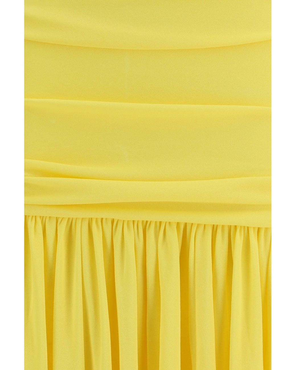 Jacquemus Yellow Pleated Midi Dress