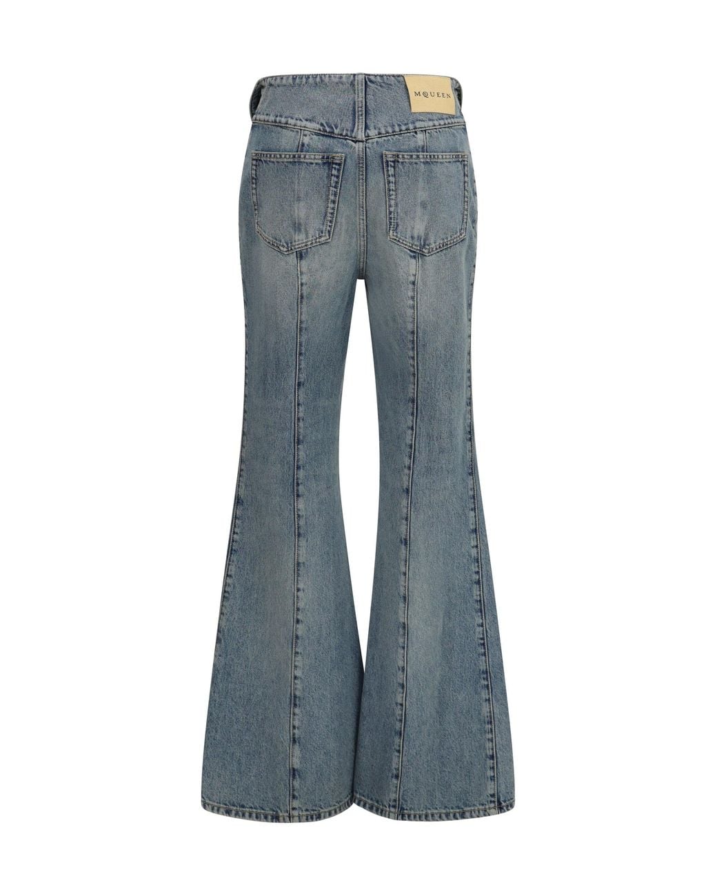 McQueen Blue High-Waisted Flared Jeans Royal