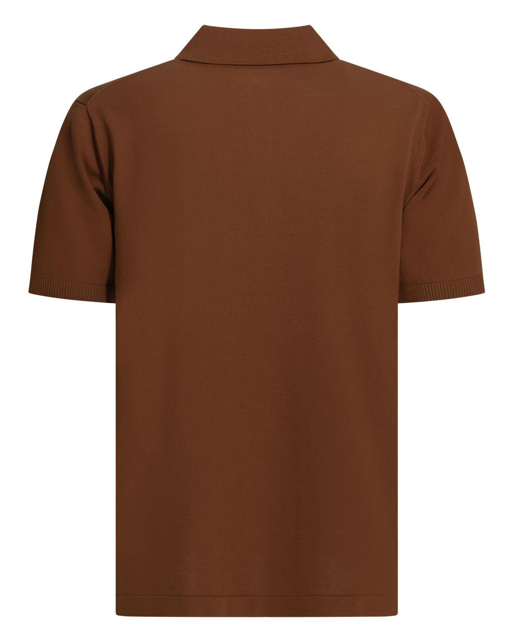 Beams Plus Brown Cotton Button-Down Polo Shirt for men