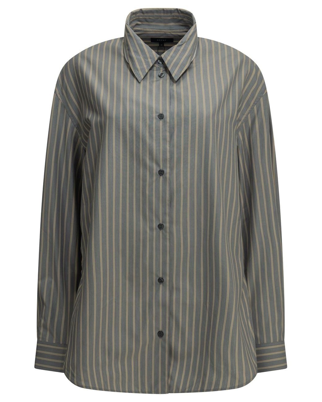 Soeur Gray Casual Striped Shirt