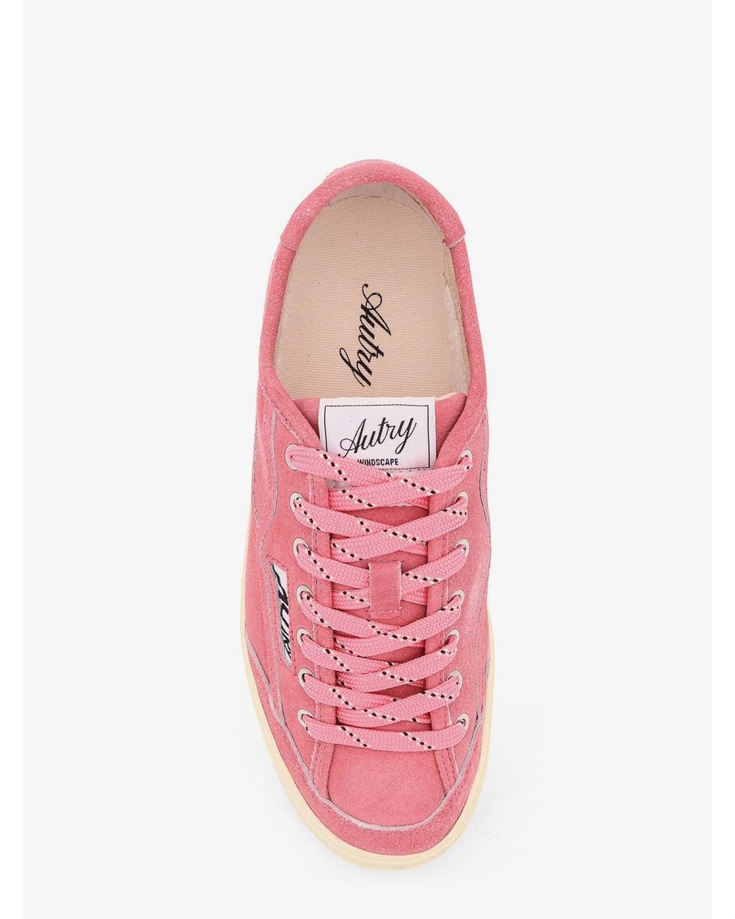 Autry Pink Windscape Low Suede Sneakers