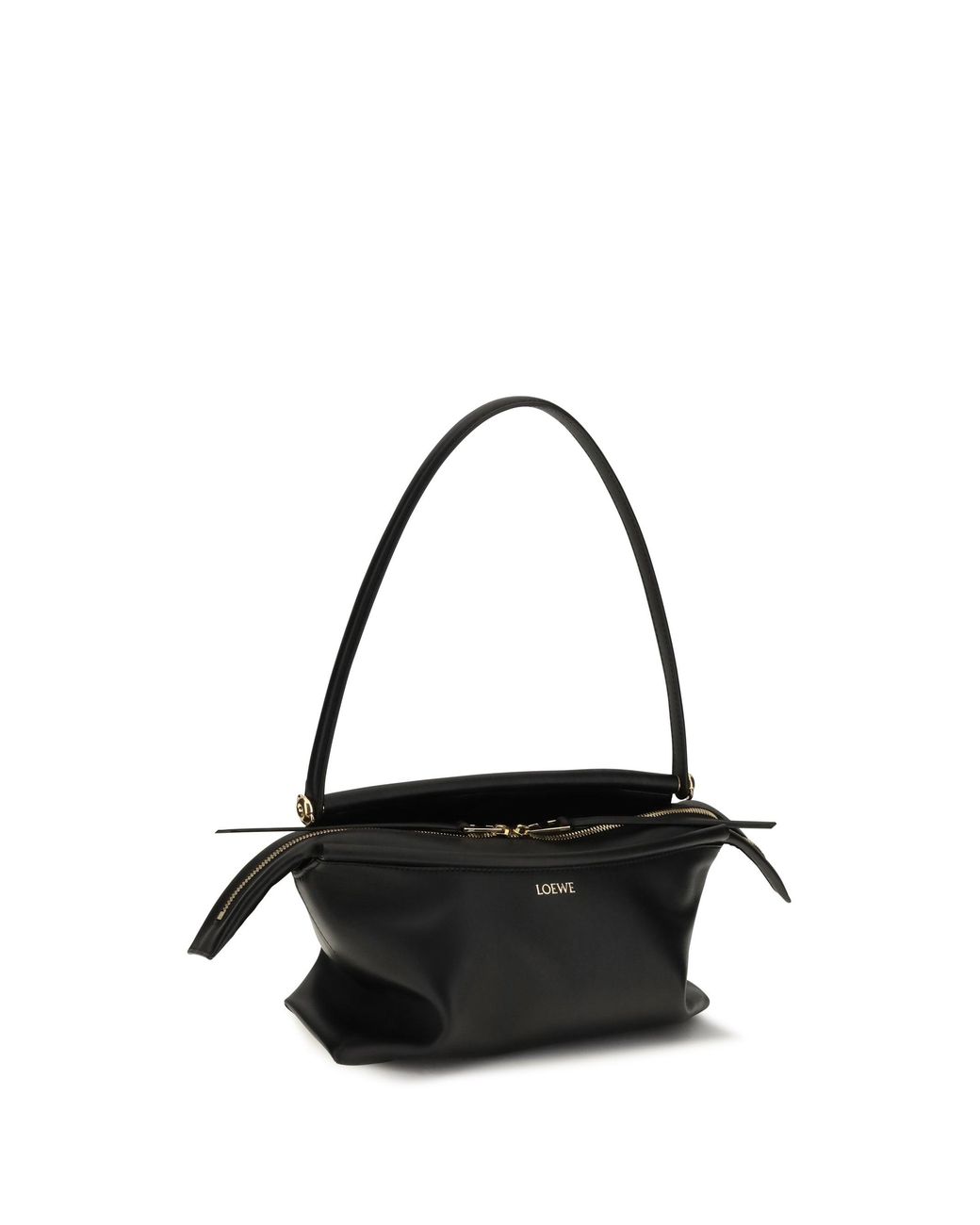 Loewe Black Whisker Glazed Calfskin Shoulder Bag