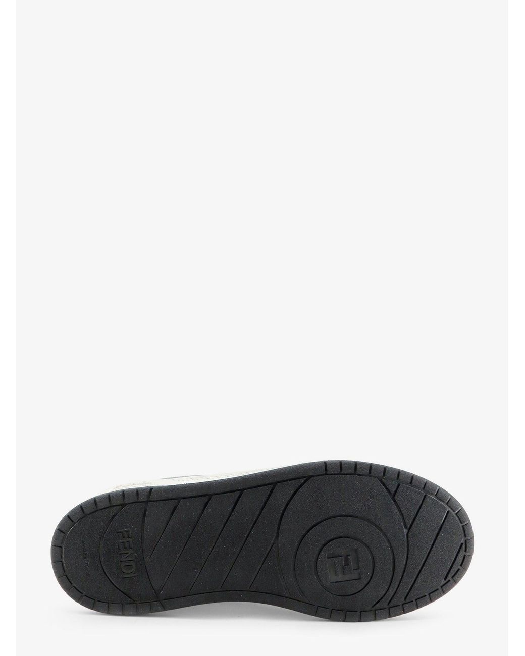 Fendi White Match Leather Low-Top Sneakers