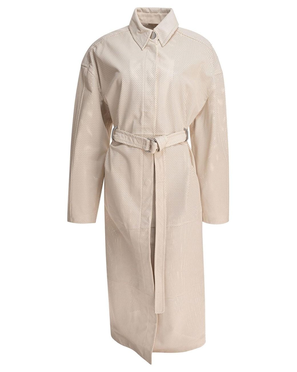 Max Mara Natural Trench Coat With Leather Belt Jackets And Coats