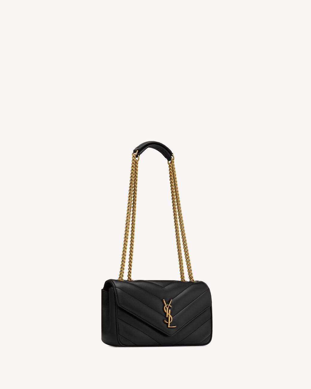 Saint Laurent White Loulou Small Quilted Crossbody Bag