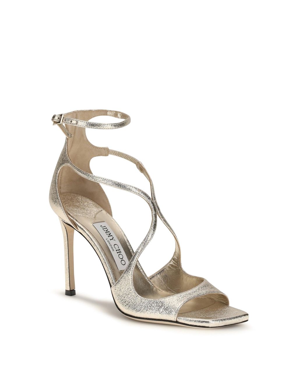 Jimmy Choo White Azia Glitter Sandals