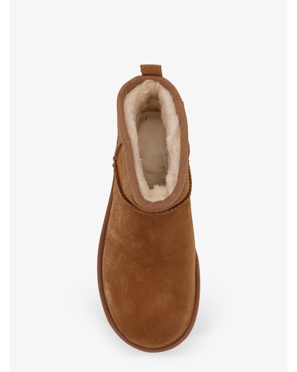 Ugg Brown Suede Shearling-Lined Platform Ankle Boots