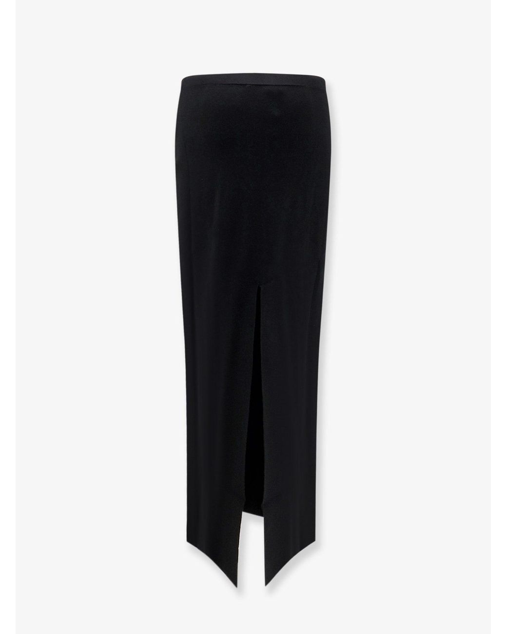 Hevò Black Viscose Blend Long Skirt