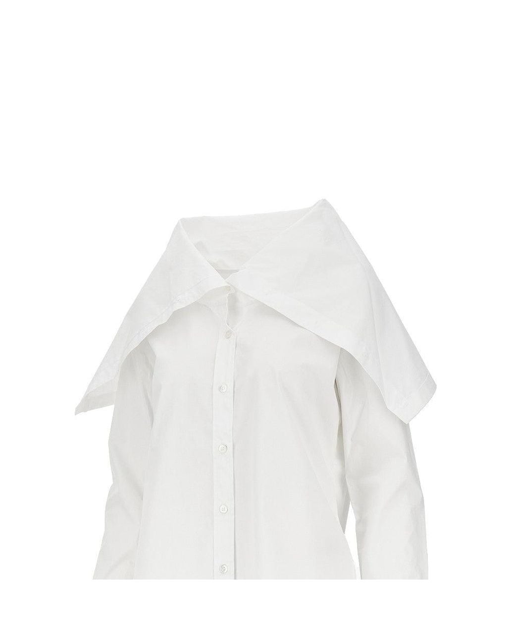 7 For All Mankind White Maxi High Neck Shirt