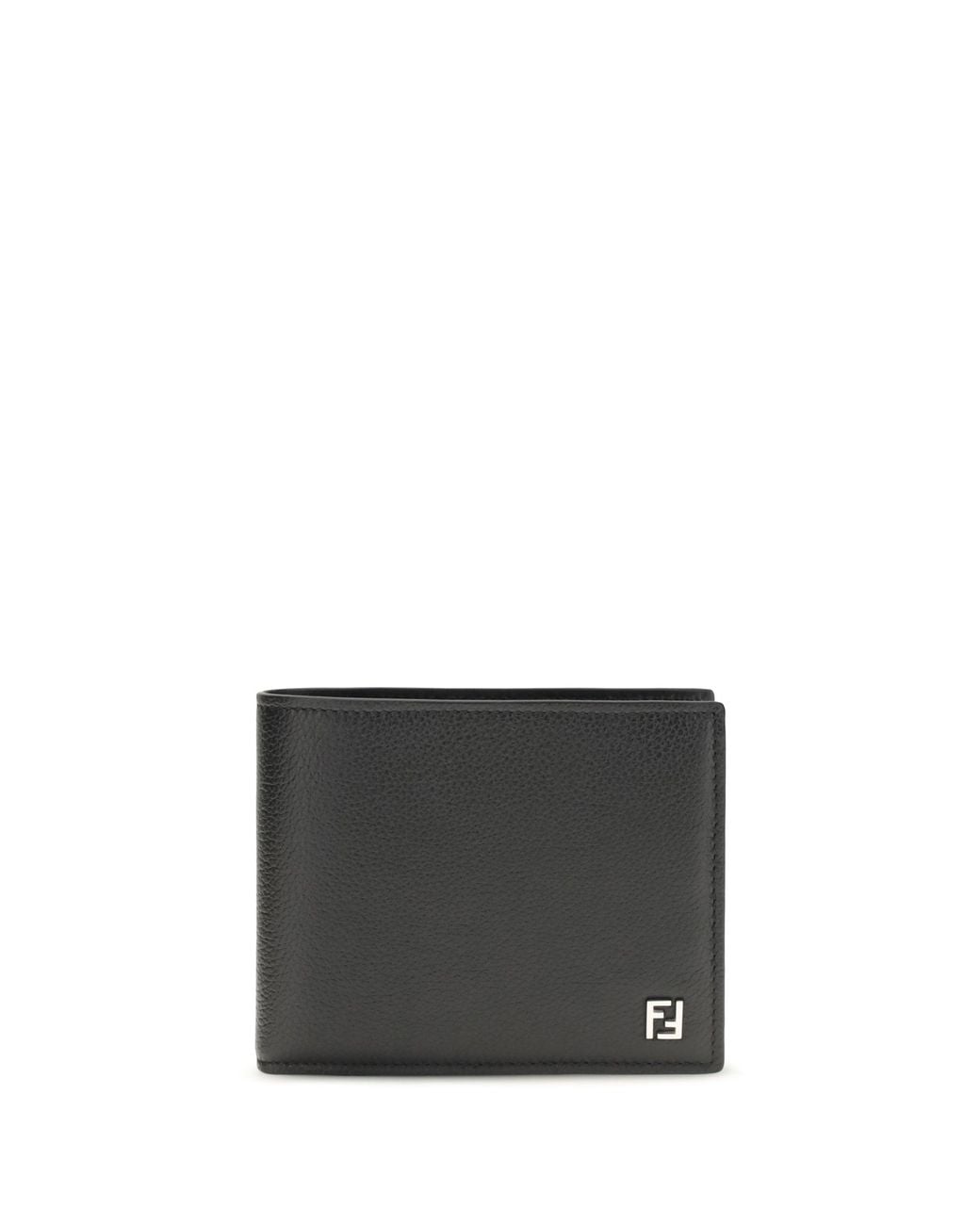 Fendi Gray Leather Bifold Wallet for men