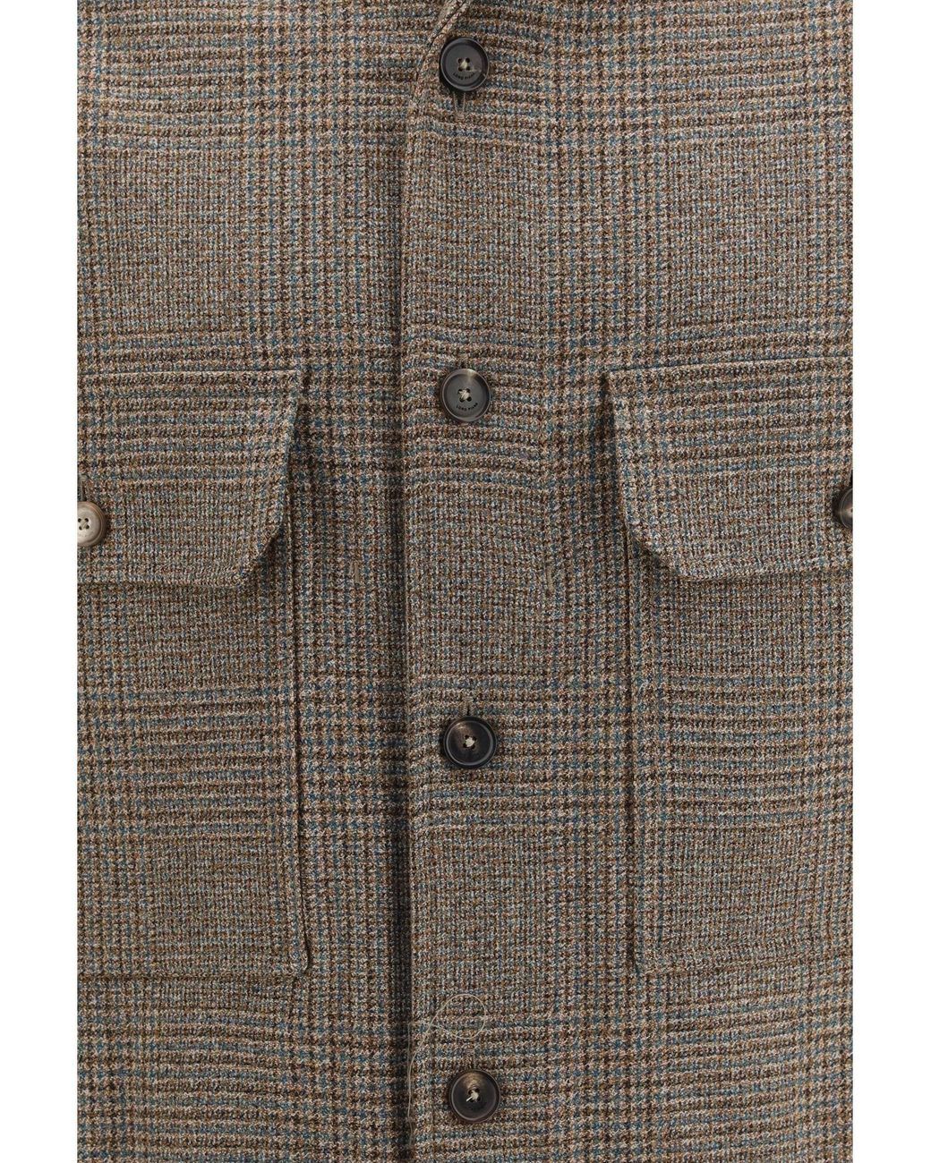Loro Piana Gray Wool Shirt Sky for men