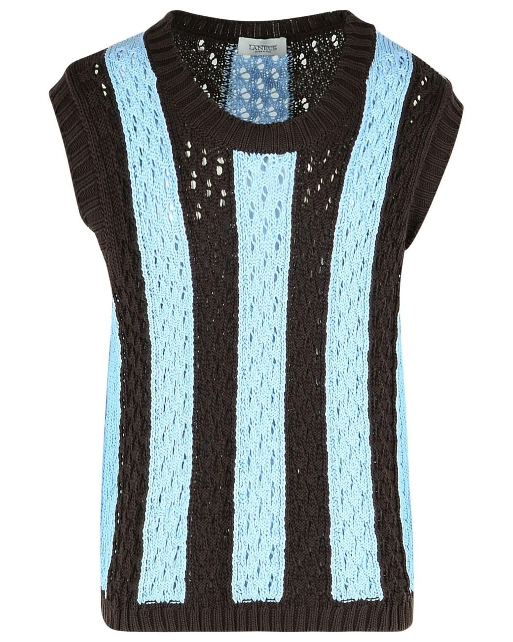 Laneus Black Cotton Vest Light for men