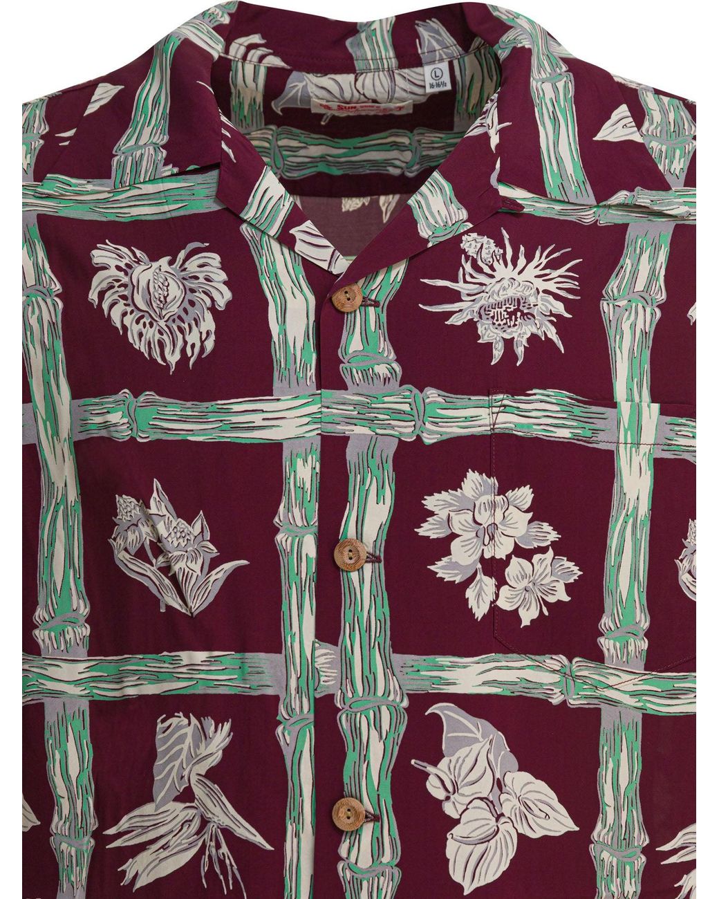 Sun Surf Red "Island Plants" Shirt for men