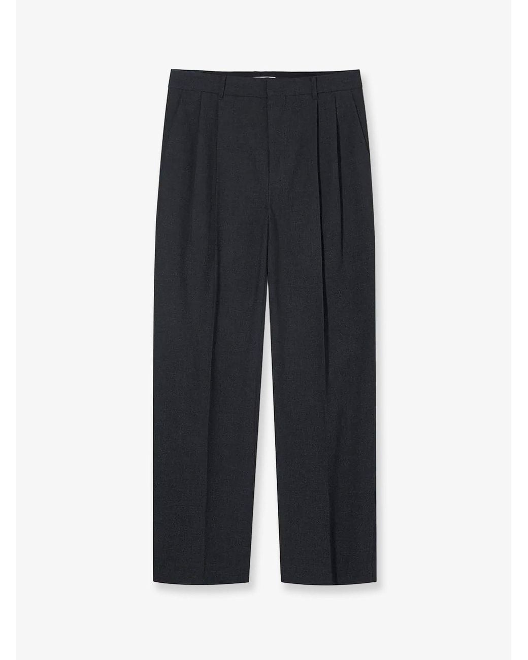 DUNST Black Tailored Trousers With Pleats for men