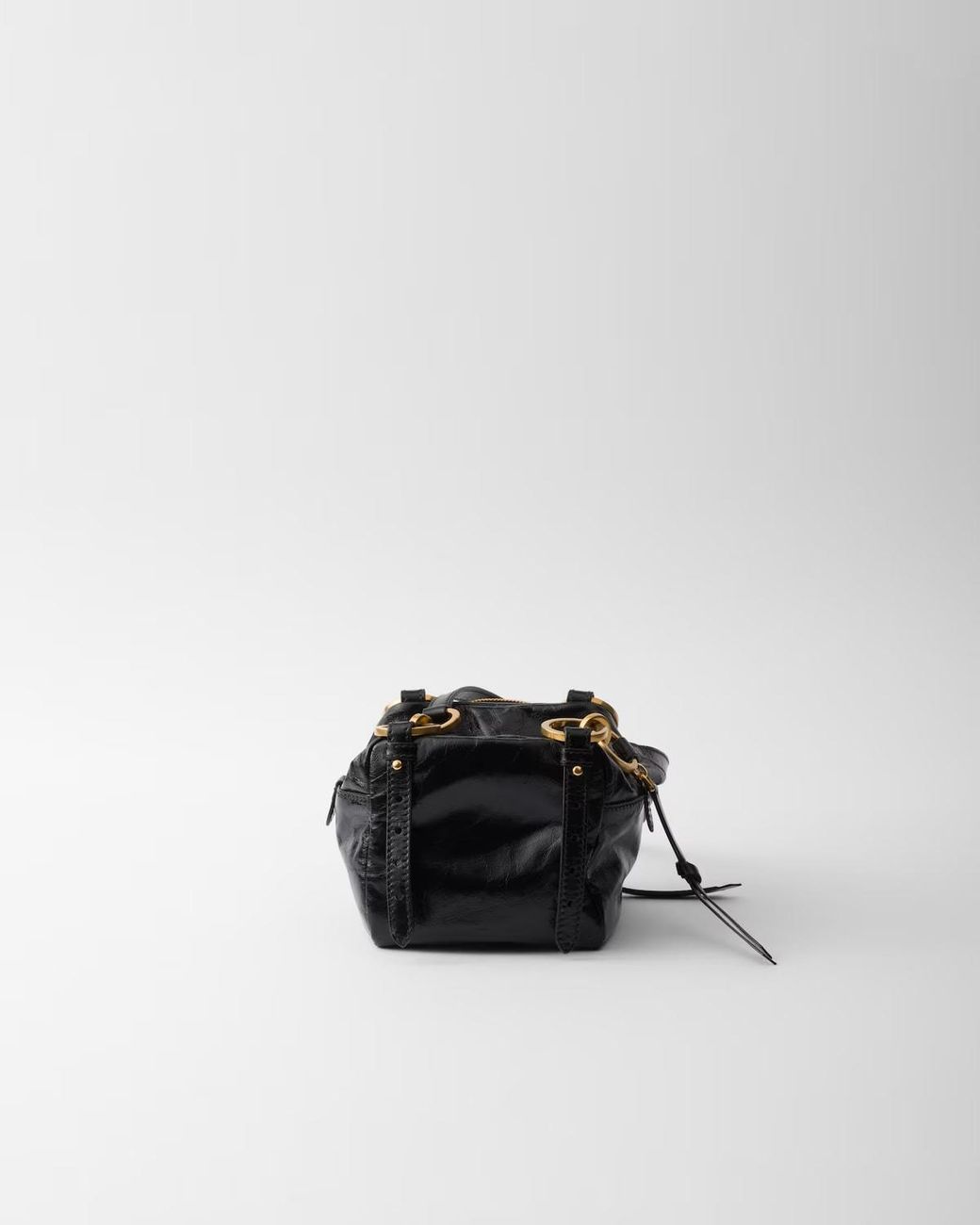 Prada White Calf Leather Dangle Shoulder Bag