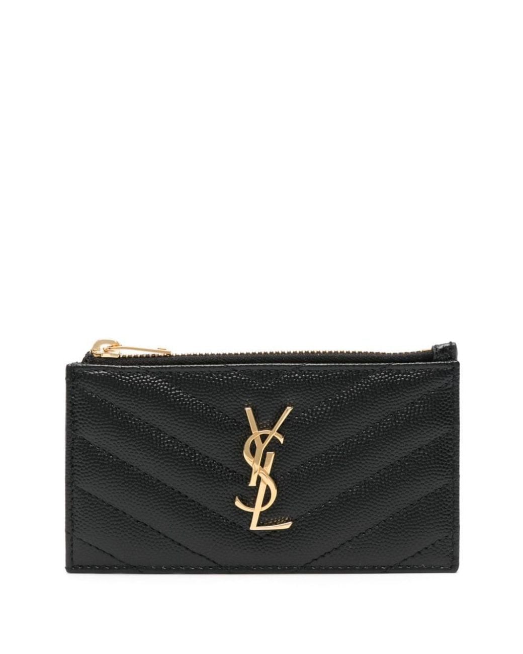 Saint Laurent Black Cassandre Card Holder