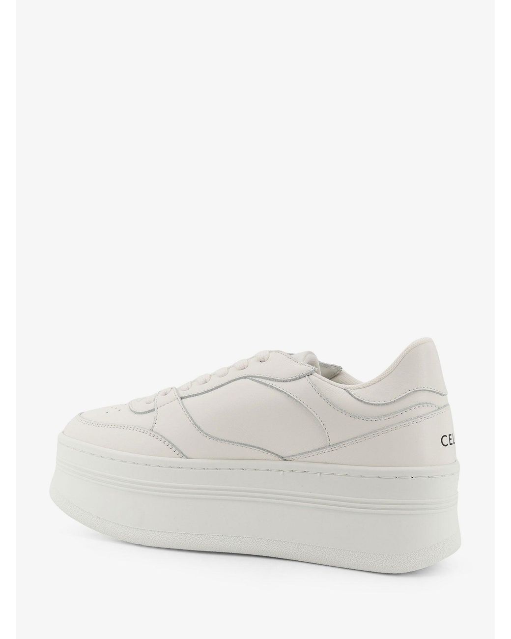 Céline White Block Sneakers With Side Triomphe Logo
