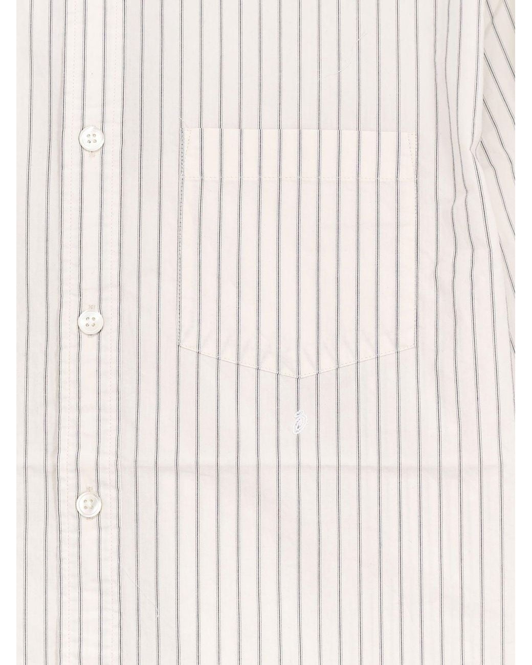 Stussy White Standard Striped Cotton Shirt for men