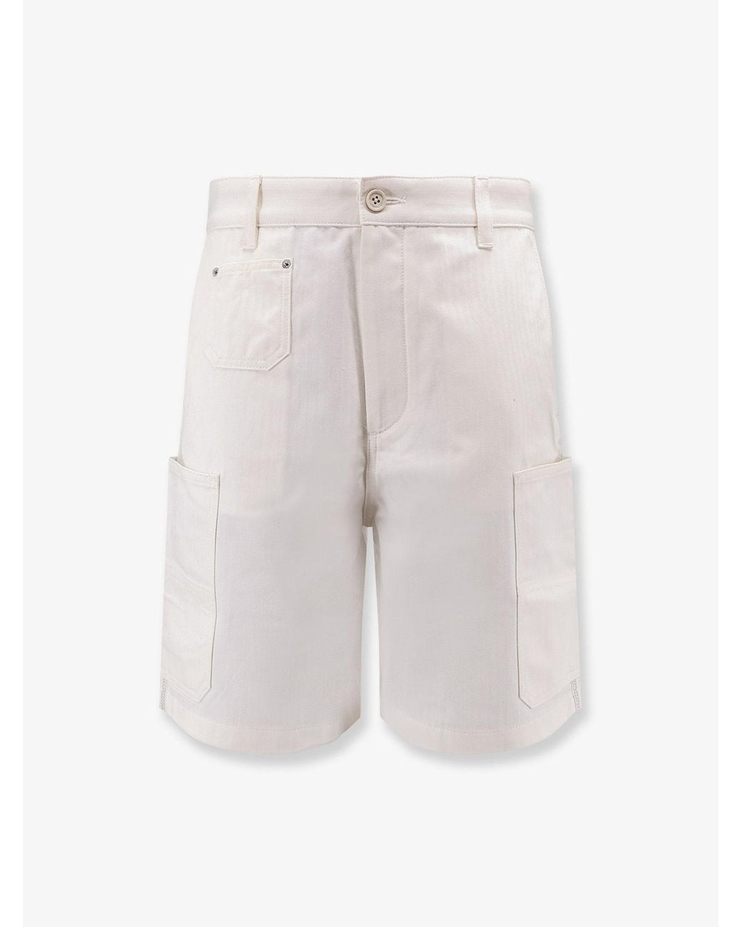 Givenchy White Cotton Bermuda Shorts With Logo Embroidery for men