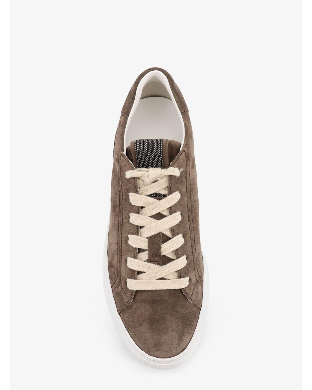 Brunello Cucinelli Brown Suede Low-Top Sneakers