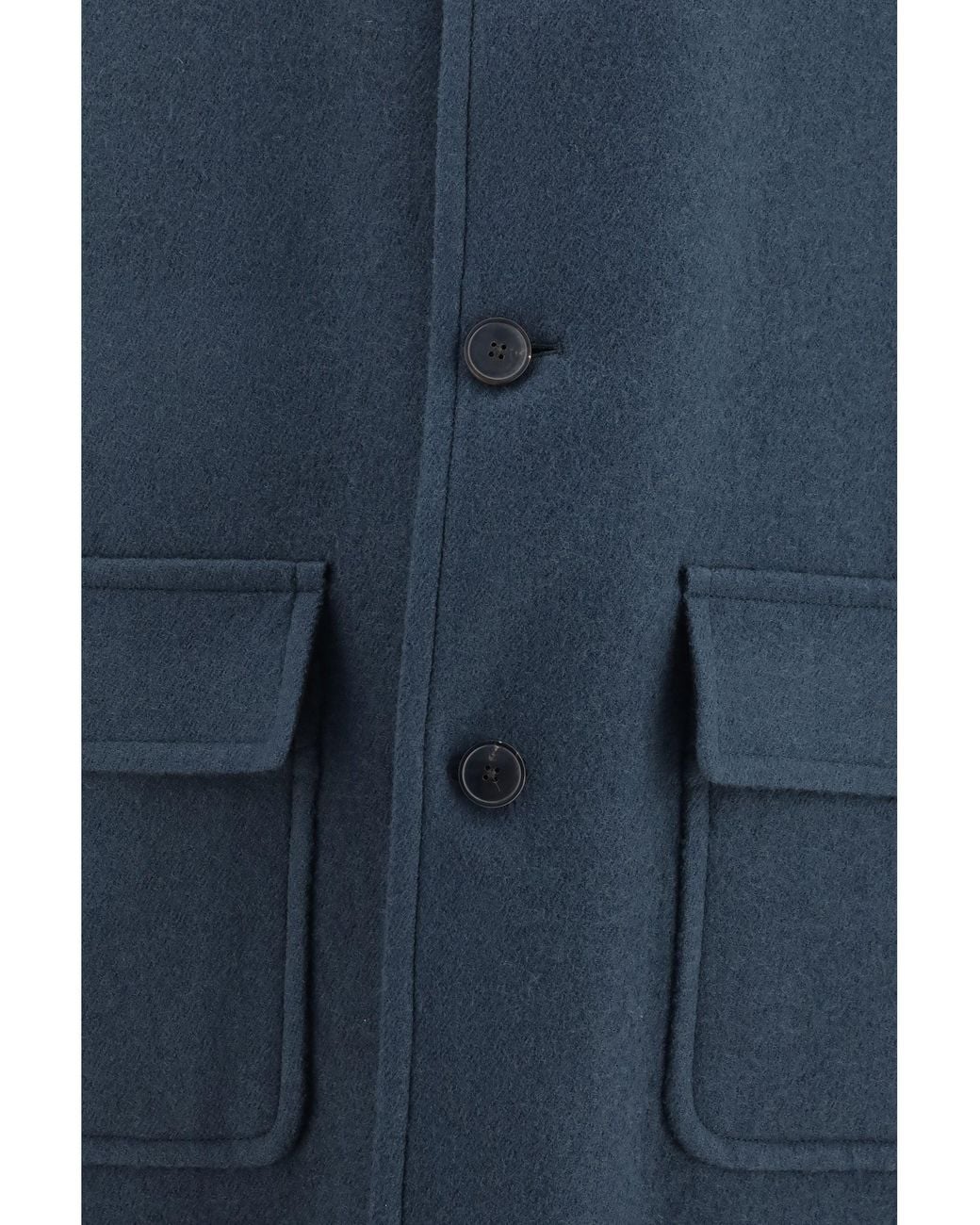 Dries Van Noten Blue Long Single-Breasted Coat Bottle for men